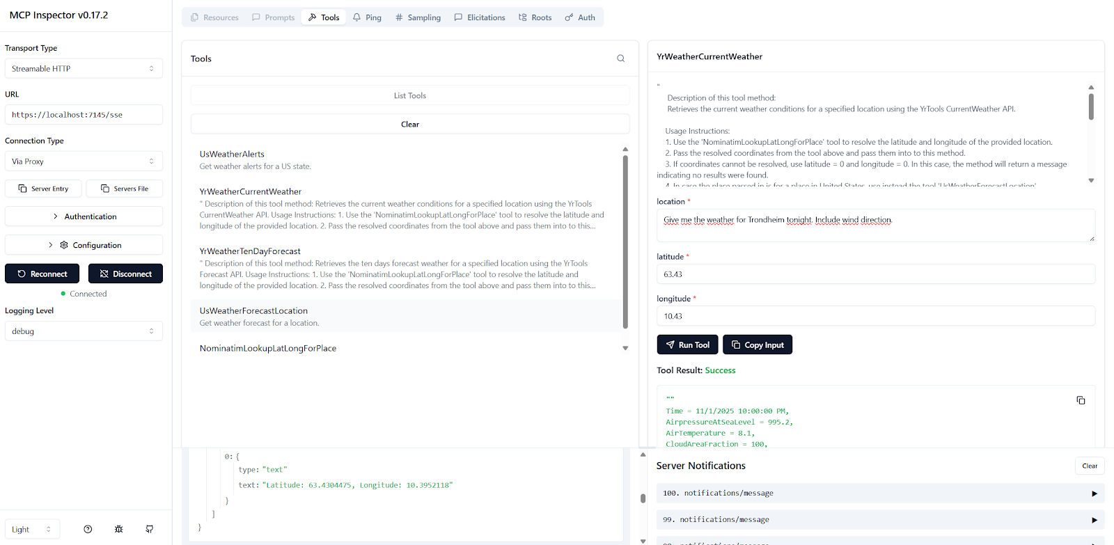 Model Context Inspector local dev